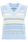 Ganni "soft striped knit vest with a comfortable