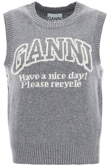  Ganni knitted vest with logo