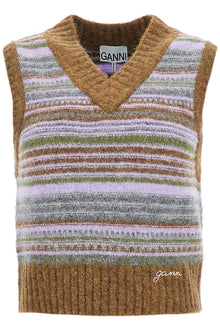  Ganni 'soft striped knit vest with a comfortable