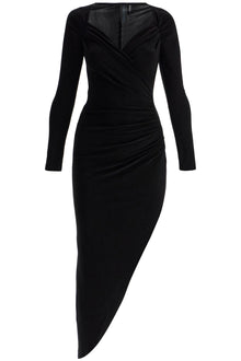  Norma Kamali asymmetric draped jersey stretch dress in