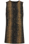 Norma Kamali brown python print sleeveless mini dress