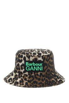  Barbour x Ganni waxed leopard bucket hat