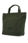 Maison Kitsune small tote bag in ranger green cotton with embroidered fox logo