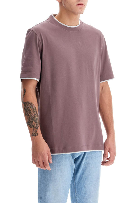 Brunello Cucinelli cotton t-shirt with faux layering