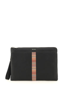  Paul Smith signture stripe leather pouch