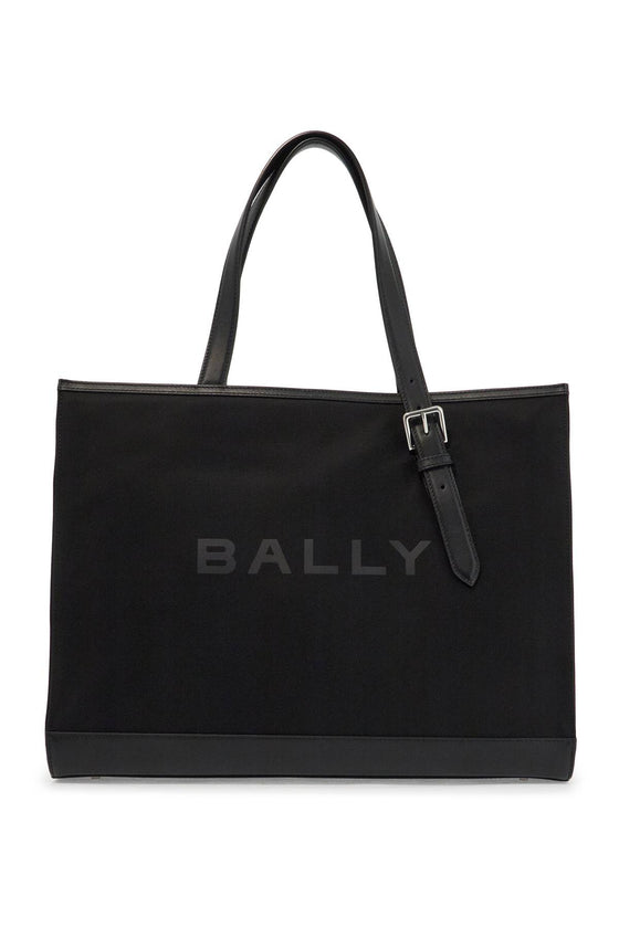 Bally east/west nylon and leather tote bag