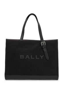  Bally east/west nylon and leather tote bag