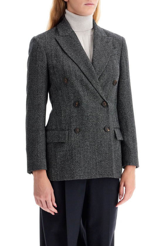 Brunello Cucinelli 'chevron wool carded techno jacket'