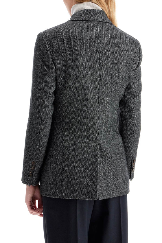 Brunello Cucinelli 'chevron wool carded techno jacket'