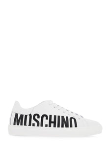  Moschino leather sneakers with logo print