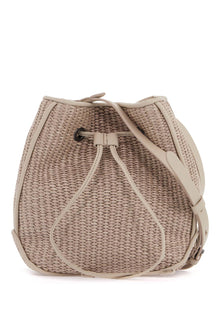  Brunello Cucinelli techno raffia bucket bag with