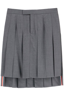  Thom Browne twill pleated midi skirt