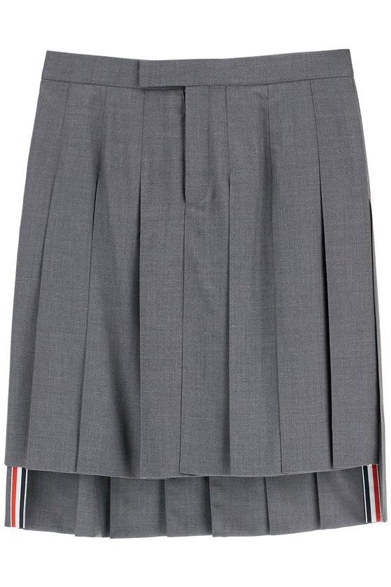 Thom Browne twill pleated midi skirt