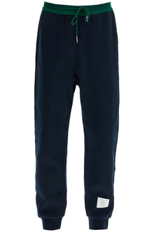  Thom Browne color block fleece joggers for men