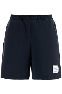  Thom Browne navy combo mid thigh ripstop and wool shorts