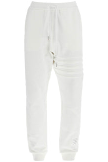  Thom Browne white cotton sweatpants with 4 stripes