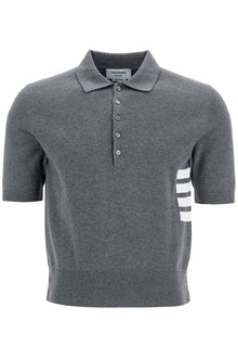  Thom Browne 4-bar knit polo shirt