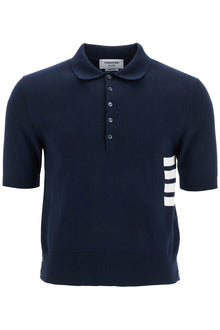  Thom Browne 4-bar knit polo shirt