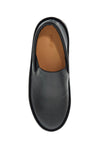 Marsell minimalist black calfskin slip-on slippers with rubber sole