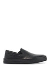 Marsell minimalist black calfskin slip-on slippers with rubber sole