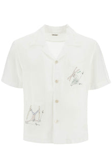  Bode embroidered linen shirt