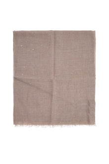  Brunello Cucinelli cashmere and silk scarf with sequins.