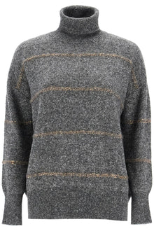  Brunello Cucinelli striped dolcevita sweater