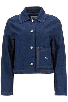  Maison Kitsune cropped denim jacket for women