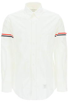  Thom Browne oxford button-down shirt with rwb armbands