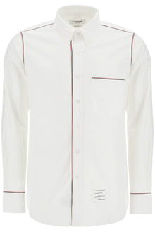  Thom Browne button-down shirt with gros-grain trim