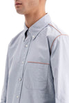 Thom Browne button-down shirt with gros-grain trim