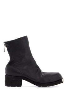  Guidi black horse leather boots with side zip and metal insert