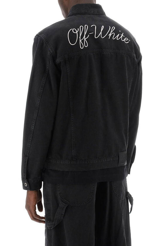 Off-White canvas jacket with logo embroidery