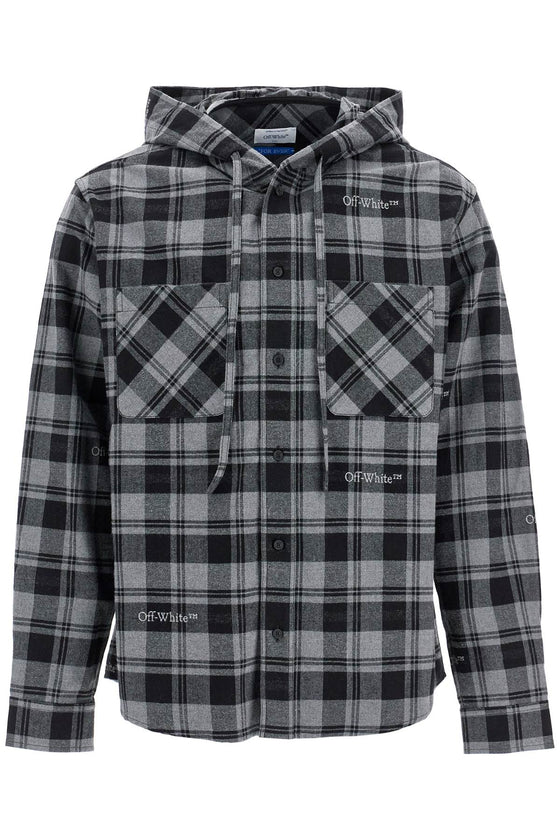 Off White Off-White checked overshirt with hood