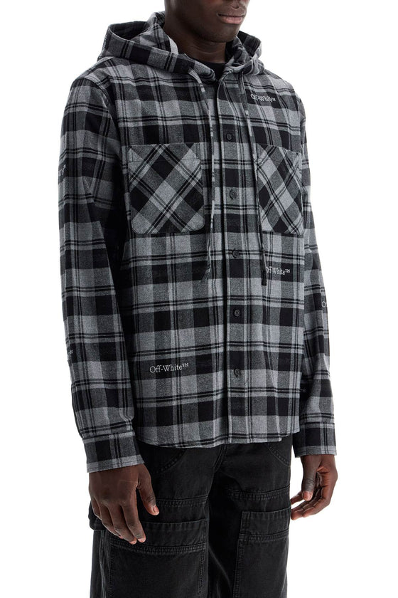 Off White Off-White checked overshirt with hood