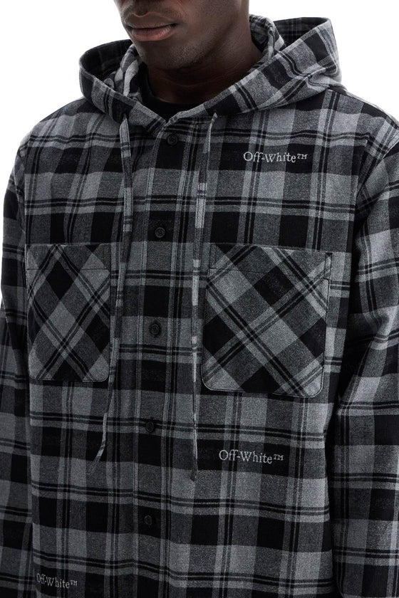 Off White Off-White checked overshirt with hood