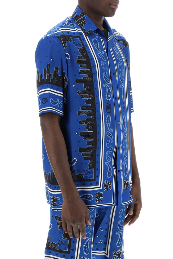 Off White Off-White skyline paisley bowling shirt with pattern