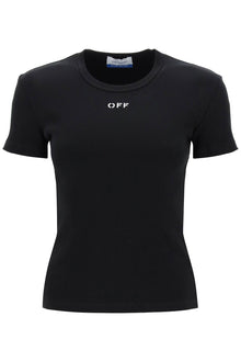  Off White Off-White ribbed t-shirt with off embroidery