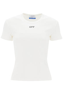  Off-White ribbed t-shirt with off embroidery