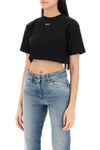 Off-White cropped t-shirt with off embroidery