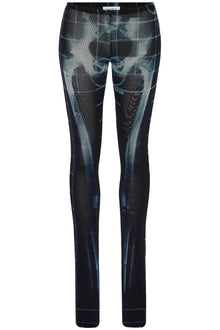  JEAN PAUL GAULTIER black polyamide pants with skeleton print