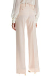 Tom Ford high waist wide leg pants in virgin wool light blush