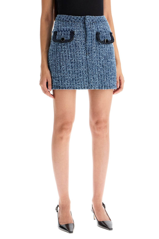 Self-Portrait Self Portrait distressed denim mini skirt