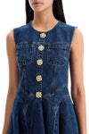 Self-Portrait Self Portrait 'mini denim dress with jewel buttons'