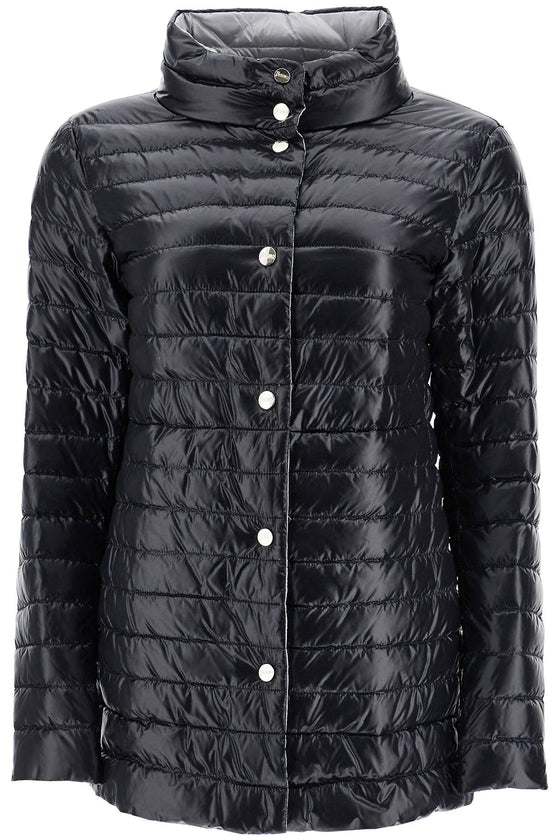 HERNO reversible a-shape down jacket black and gray