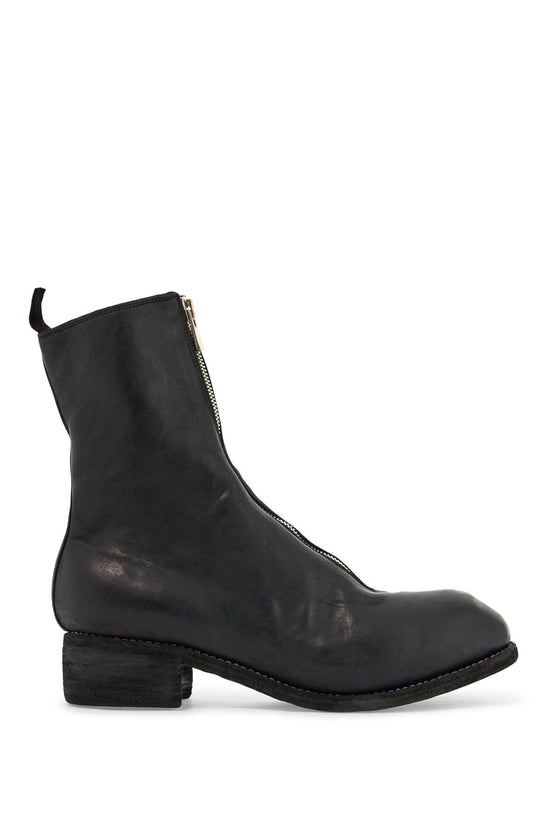 Guidi black horse and calf leather boots with side zip