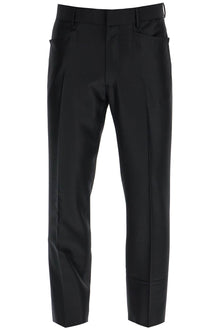  Tom Ford men's black wool and silk regular fit trousers made in italy