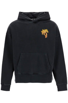  Palm Angels 'burning palm oversized hoodie with hood'