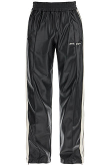  Palm Angels faux leather joggers with side stripes