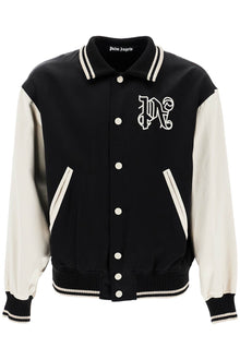  Palm Angels satin varsity jacket for